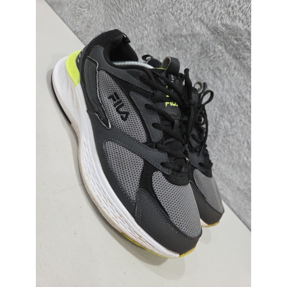 Fila EVERSE Grey  Black Leather Mesh Sneakers Men's Shoes Sz 11.5